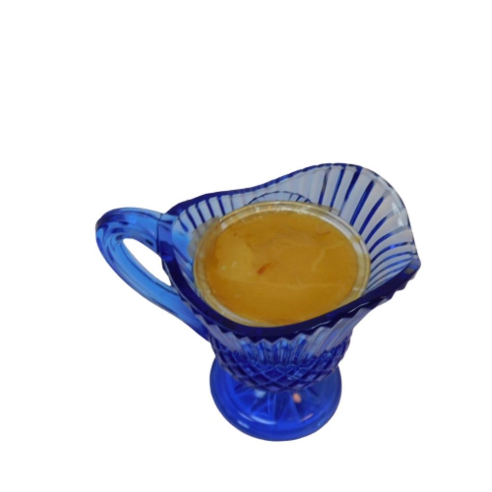 Vintage Avon Mount Vernon Blue Sauce Pitcher, FOSTORIA, Candle, 1977 - Picture 2 of 12